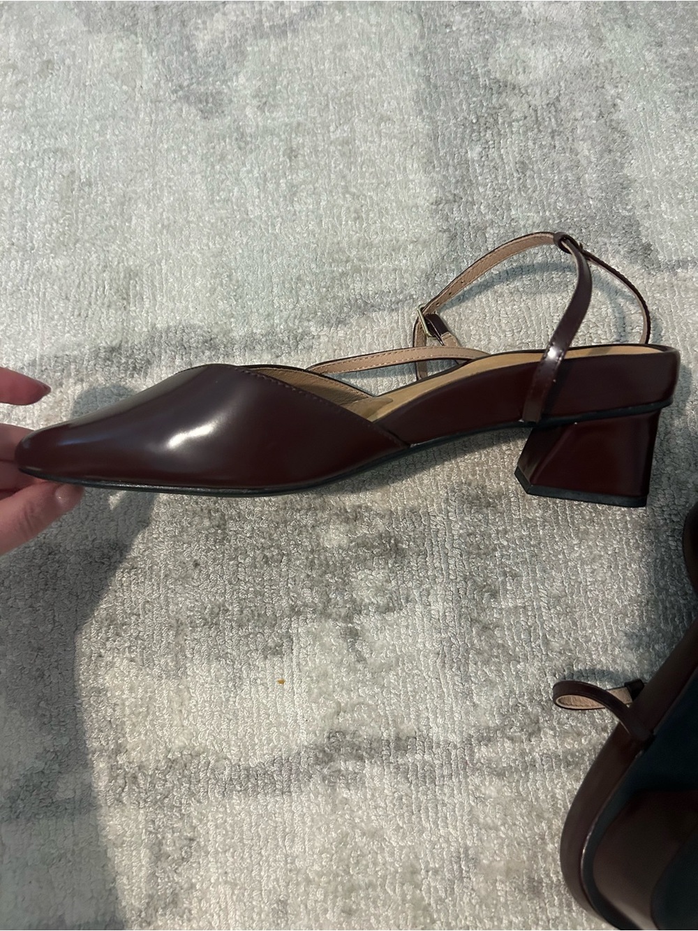Bared Footwear Dark Brown Leather Low Block Heel Slingback - Picture 8 of 8